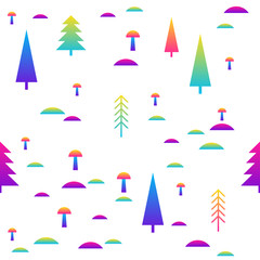 Abstract rainbow seamless pattern background. Modern futuristic illustration for birthday card, party invitation, wallpaper, holiday wrapping paper, fabric, bag print, t shirt,  workshop advertising.