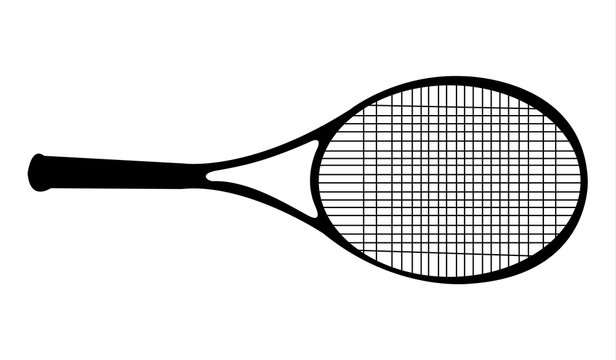 Tennis racket black silhouette