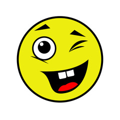 Joyful smiley on a white background