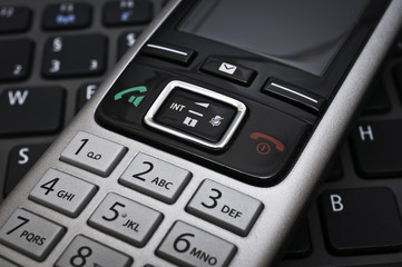 Laptoptastatur mit Telefon