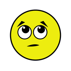 Shy smiley on white background