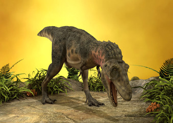 3D Rendering Dinosaur Tarbosaurus