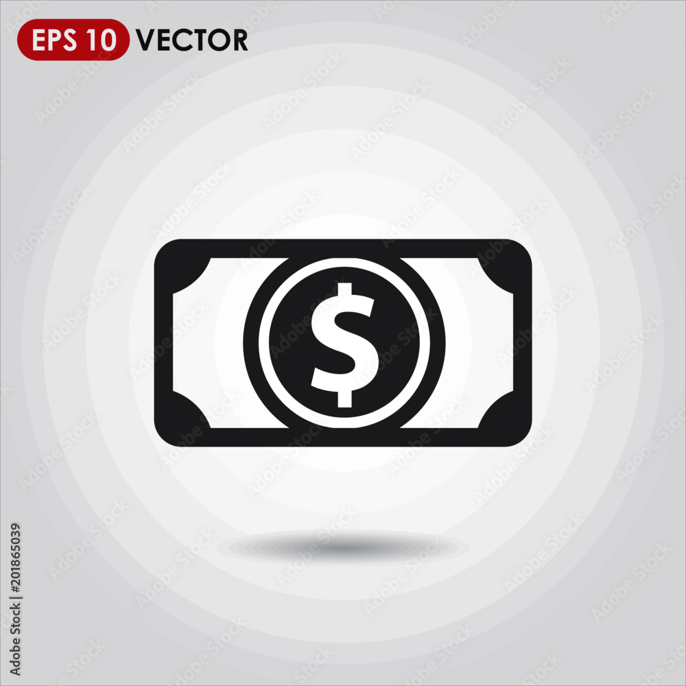 Poster dollar single vector icon on light background