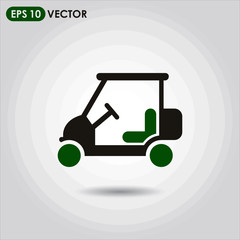 golf cart single vector icon in two colors