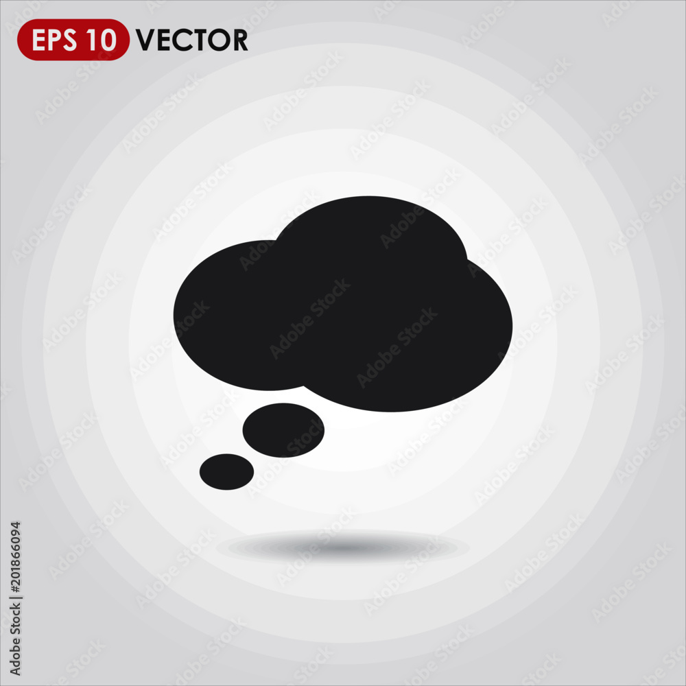 Poster thought cloud single vector icon on light background