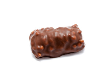 Chocolate candy sweet isolated on a white