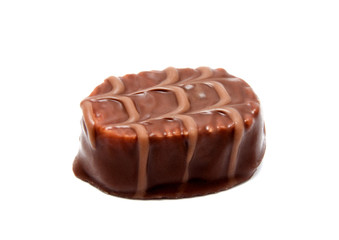 Chocolate candy sweet isolated on a white