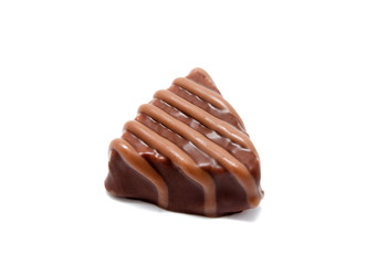 Chocolate candy sweet isolated on a white