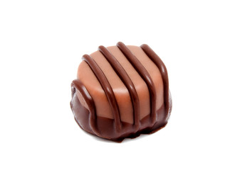 Chocolate candy sweet isolated on a white