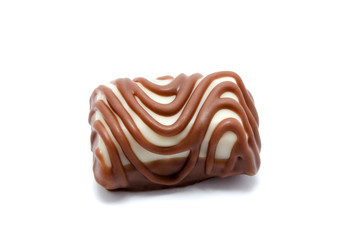 Chocolate candy sweet isolated on a white