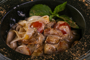 Delicous pasta with mushroom