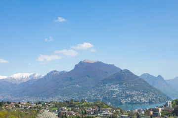 View overlooking the hills and the lake