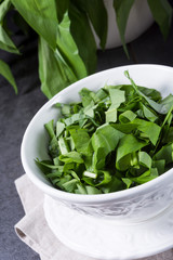 Wild garlic stripes for fresh wild garlic pesto