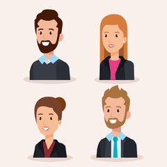 business people group avatars characters vector illustration design