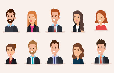 business people group avatars characters vector illustration design