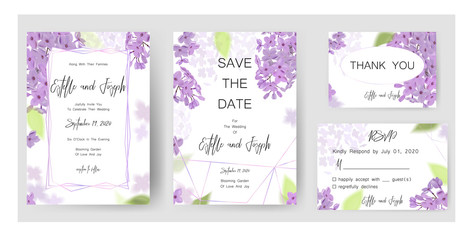 Save the date card, wedding invitation, greeting card with beautiful flowers and letters - 201869051