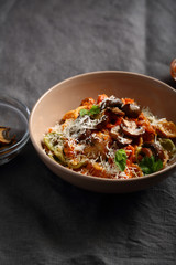 Tasty pasta with cheese