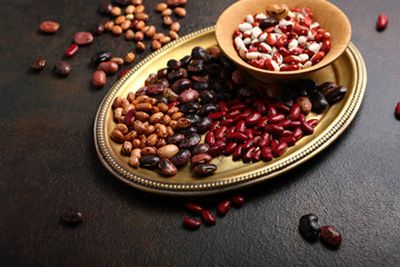 Raw different beans