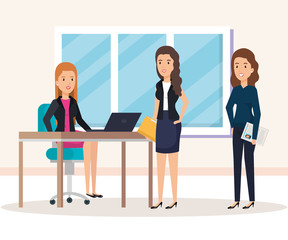 Fototapeta premium resources human office company scene with businesspeople vector illustration