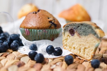 Muffin with blueberries