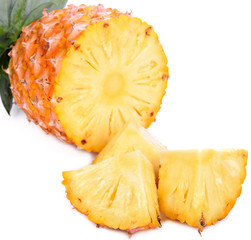 Pineapple slices isolated on white background
