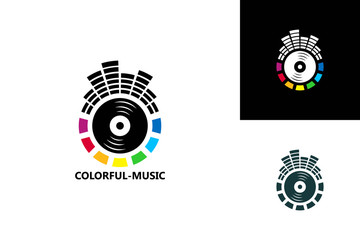 Obraz premium Colorful Music Logo Template Design Vector, Emblem, Design Concept, Creative Symbol, Icon