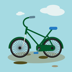 Fototapeta premium Bike mountain downhill vector flat bicycle illustration extreme urban biking