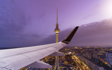 Airplane Wing Berlin Skyline