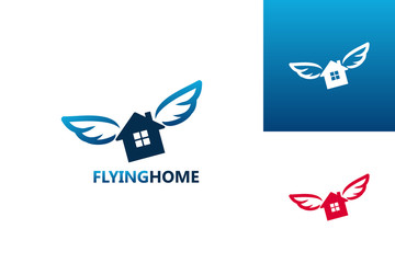 Flying Home Logo Template Design Vector, Emblem, Design Concept, Creative Symbol, Icon