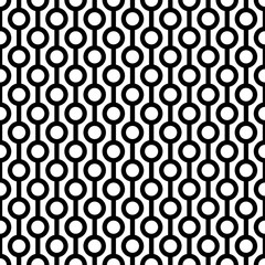 Retro Seamless Pattern Circles/Stripes Black/White