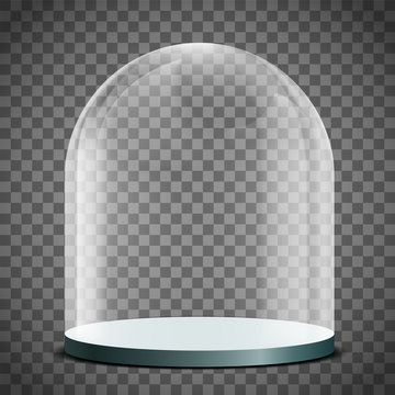 Blank glass dome on a transparent background