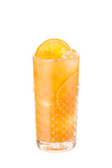 Sex on the beach traditional cocktail decorated with orange slice