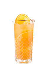 Sex on the beach traditional cocktail decorated with orange slice