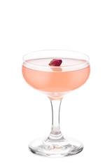 Ruby Rose traditional cocktail decorated with fresh rose