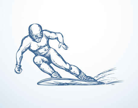Skier. Vector drawing