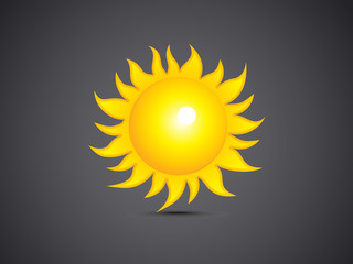 Fototapeta premium abstract artistic glossy detailed sun icon