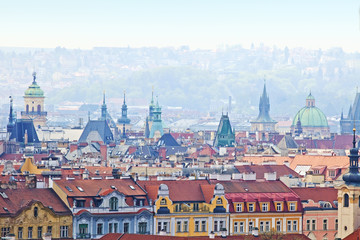 Naklejka na ściany i meble Czech Republic, Prague - Spires of The Old Town.