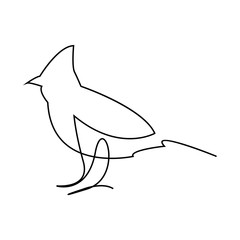 One line bird design silhouette.Hand drawn minimalism style vector illustration