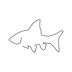 Obraz premium Jedna linia sylwetki ryb. Projekt logo. Ręcznie rysowane ilustracji wektorowych w stylu minimalizmu.