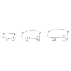 One line pig design silhouette.Hand drawn minimalism style vector illustration.