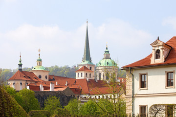 Fototapeta na wymiar Czech Republic, Prague - Church Spires of Lesser Quarter