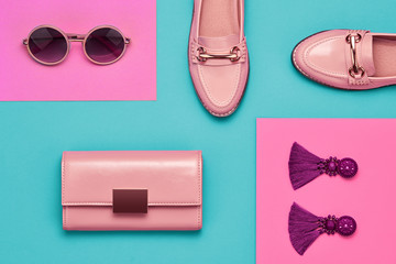 Fashion Design Woman Accessories. Pop Art Colors