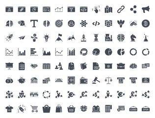 Business silhouette icon vector pack