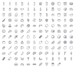 Food line icon vector pack