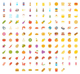 Food flat icon vector pack