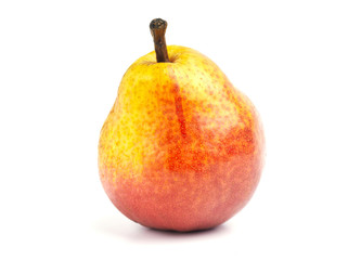 Red yelow ripe pear isolated on white background with clipping path