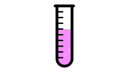 medical science test tube vial with bubbles pink