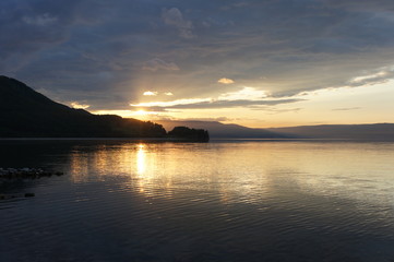 Obraz premium City of Slyudyanka. Baikal. Sunset.