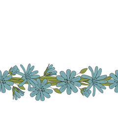 Floral seamless pattern brush. Floral border.