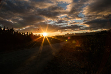 Road in to the sunset.